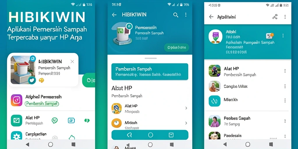 Tampilan antarmuka HIBIKIWIN saat melakukan pembersihan sampah.