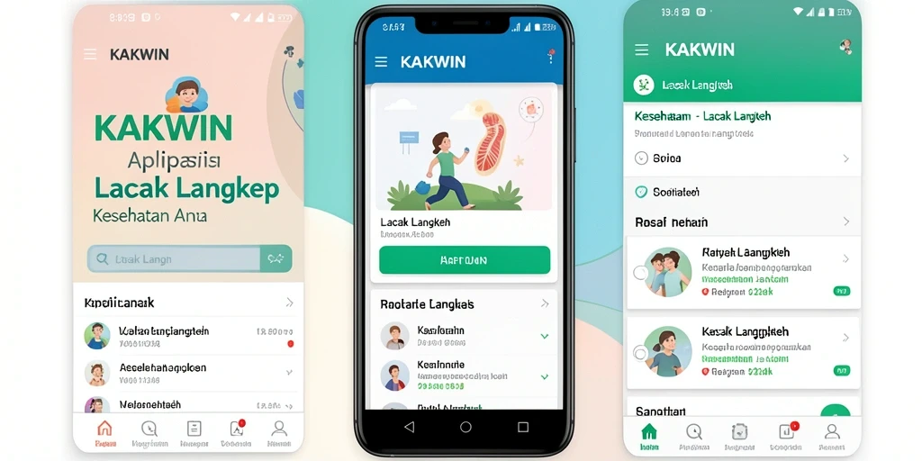 Tampilan antarmuka KAKWIN yang menarik dan informatif untuk lacak langkah.
