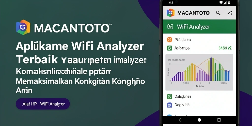 Tampilan antarmuka aplikasi WiFi Analyzer MACANTOTO yang mudah digunakan.