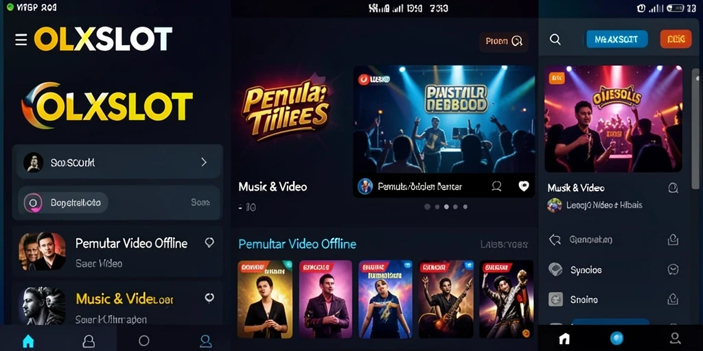 Tampilan antarmuka OLXSLOT untuk pemutar video offline yang menarik.