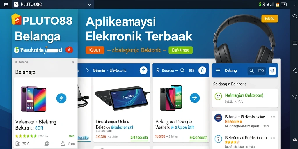 Antarmuka PLUTO88 menampilkan berbagai pilihan produk elektronik dengan jelas.