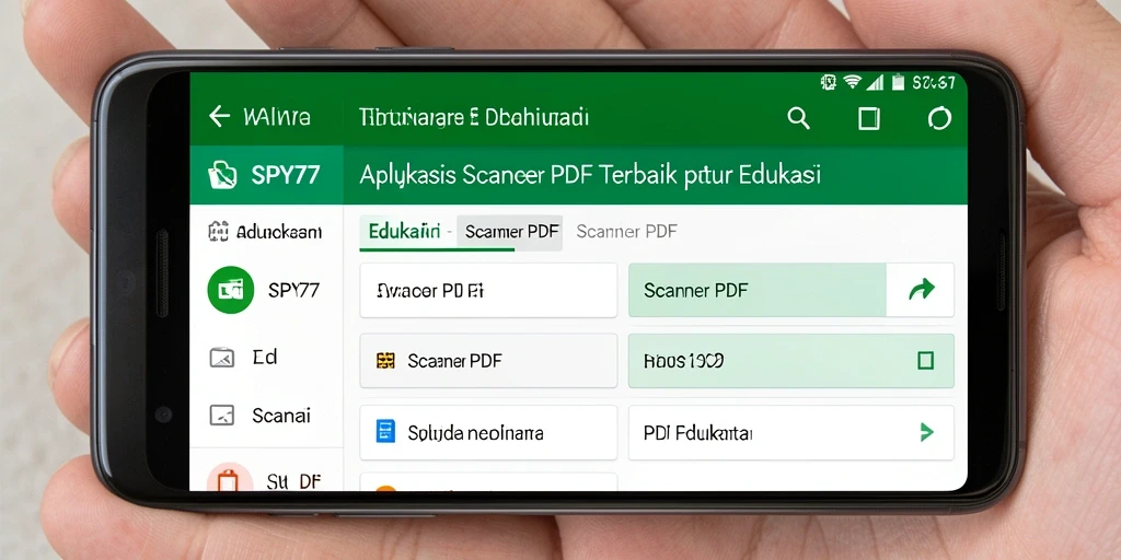Tampilan antarmuka SPY77 yang user-friendly untuk Scanner PDF.