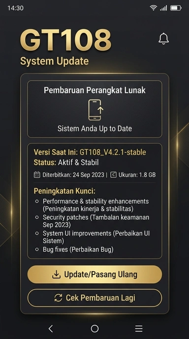 Riwayat Versi gt108 untuk Pengguna Android